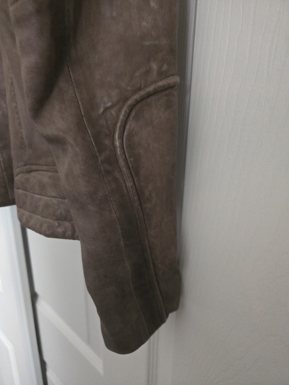 DOMA Women's Brown Leather Zip Jacket - Picture 7 of 11